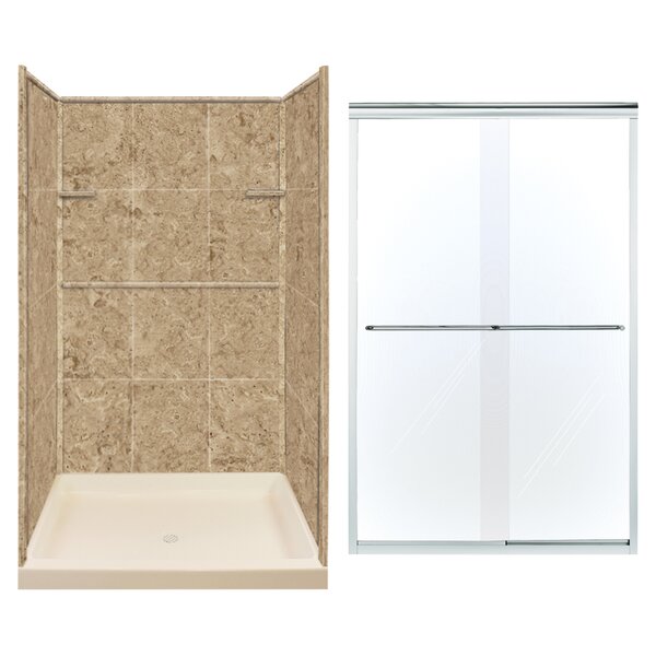Transolid 48" W x 72" H Framed Rectangle Sliding Shower Stall with